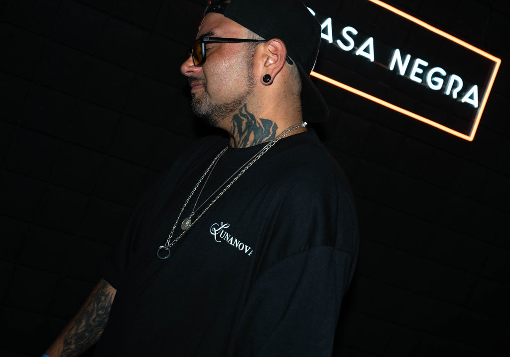 Oversize negra - Techno is my cardio